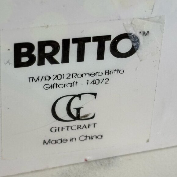 Britto Gift Craft Yellow Dots Glass Heart Paper Weight Red Size 3x3 - Picture 6 of 8